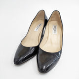 JIMMY CHOO エナメル サイズ38.5 パンプス ブラック レディース ジミーチュウ【中古】5-0904G◎