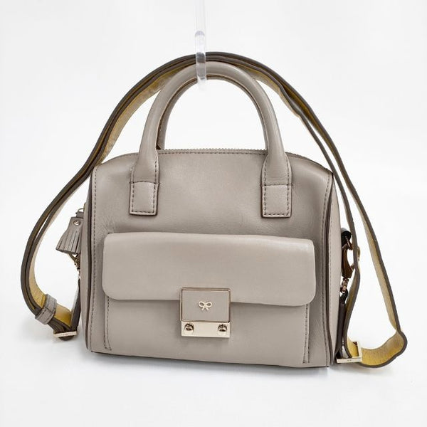 Anya Hindmarch カーカー スモール 2way ミニバッグ ショルダーバッグ グレージュ レディース アニヤ・ハインドマーチ【中古】5-0918G∞