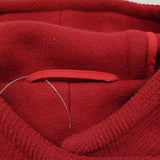 OLD ENGLAND ウール フード付き 英国製 ヘリンボーン ダッフルコート レッド レディース オールドイングランド【中古】5-1103A♪