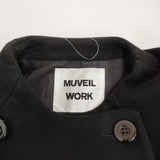 MUVEIL メルトンノーカラーコート MW73FC001 サイズ36 定価63800円 コート ブラック レディース ミュベール【中古】5-1103A♪
