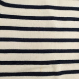 YURI+PARK イタリア製 メリノウール ボーダー セーター ニット アイボリー ネイビー レディース ユリパーク【中古】5-1129T∞