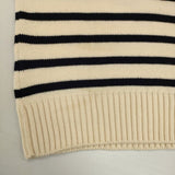 YURI+PARK イタリア製 メリノウール ボーダー セーター ニット アイボリー ネイビー レディース ユリパーク【中古】5-1129T∞