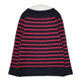 YURI+PARK イタリア製 メリノウール ボーダー セーター ニット ネイビー レッド レディース ユリパーク【中古】5-1129T∞