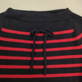 YURI+PARK イタリア製 メリノウール ボーダー セーター ニット ネイビー レッド レディース ユリパーク【中古】5-1129T∞