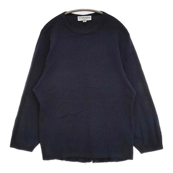 AMERICANA ワッフル サーマル 長袖Ｔシャツ カットソー ロンＴ ネイビー レディース アメリカーナ【中古】5-0924M∞