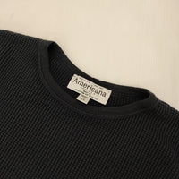 AMERICANA ワッフル サーマル 長袖Ｔシャツ カットソー ロンＴ ネイビー レディース アメリカーナ【中古】5-0924M∞