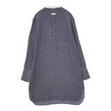 EQUIPMENT FEMME ストライプ シルク シャツワンピース ワンピース ネイビー ホワイト レディース エキプモン【中古】5-0822M△