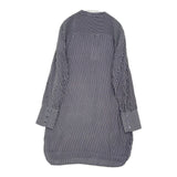 EQUIPMENT FEMME ストライプ シルク シャツワンピース ワンピース ネイビー ホワイト レディース エキプモン【中古】5-0822M△