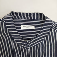 EQUIPMENT FEMME ストライプ シルク シャツワンピース ワンピース ネイビー ホワイト レディース エキプモン【中古】5-0822M△