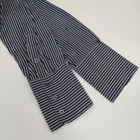 EQUIPMENT FEMME ストライプ シルク シャツワンピース ワンピース ネイビー ホワイト レディース エキプモン【中古】5-0822M△