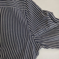 EQUIPMENT FEMME ストライプ シルク シャツワンピース ワンピース ネイビー ホワイト レディース エキプモン【中古】5-0822M△