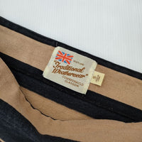 Traditional Weatherwear ワイドボーダー 七分袖 ワンピース ブラウン ブラック レディース トラディショナルウェザーウェア【中古】5-0924M∞