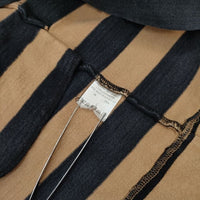 Traditional Weatherwear ワイドボーダー 七分袖 ワンピース ブラウン ブラック レディース トラディショナルウェザーウェア【中古】5-0924M∞