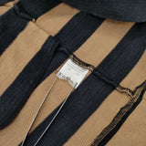 Traditional Weatherwear ワイドボーダー 七分袖 ワンピース ブラウン ブラック レディース トラディショナルウェザーウェア【中古】5-0924M∞