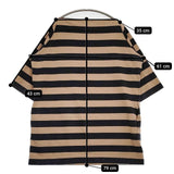 Traditional Weatherwear ワイドボーダー 七分袖 ワンピース ブラウン ブラック レディース トラディショナルウェザーウェア【中古】5-0924M∞