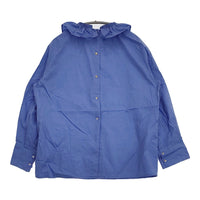 Atlantique Ascoli アトランティックアスコリ フリルカラー フランス製 サイズ1 バックボタン ブラウス シャツ ブルー レディース【中古】5-0710M♪