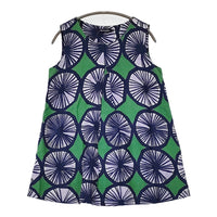 marimekko Sitrus リネン ブラウス サイズ34 ノースリーブ チュニック グリーン ネイビー レディース マリメッコ【中古】5-0704S♪