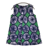 marimekko Sitrus リネン ブラウス サイズ34 ノースリーブ チュニック グリーン ネイビー レディース マリメッコ【中古】5-0704S♪