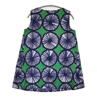 marimekko Sitrus リネン ブラウス サイズ34 ノースリーブ チュニック グリーン ネイビー レディース マリメッコ【中古】5-0704S♪