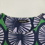 marimekko Sitrus リネン ブラウス サイズ34 ノースリーブ チュニック グリーン ネイビー レディース マリメッコ【中古】5-0704S♪