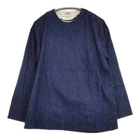 YAECA CREW NECK BLOUSE 151053 コットンリネン インディゴ デニム ブラウス シャツ ブルー レディース ヤエカ【中古】5-1001M∞