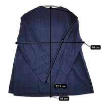 YAECA CREW NECK BLOUSE 151053 コットンリネン インディゴ デニム ブラウス シャツ ブルー レディース ヤエカ【中古】5-1001M∞
