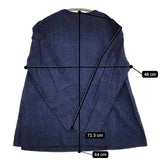 YAECA CREW NECK BLOUSE 151053 コットンリネン インディゴ デニム ブラウス シャツ ブルー レディース ヤエカ【中古】5-1001M∞