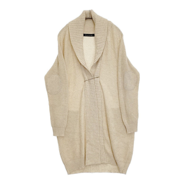 mizuiro-ind ショールカラー ニット ロング カーディガン ベージュ レディース ミズイロインド【中古】5-1026T♪