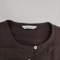 ARTS&SCIENCE 0231-L6224-2153 コットンシルクリネン プルオーバー ブラウス シャツ 23SS ブラウン レディース アーツ&サイエンス【中古】5-0812M△