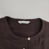 ARTS&SCIENCE 0231-L6224-2153 コットンシルクリネン プルオーバー ブラウス シャツ 23SS ブラウン レディース アーツ&サイエンス【中古】5-0812M△