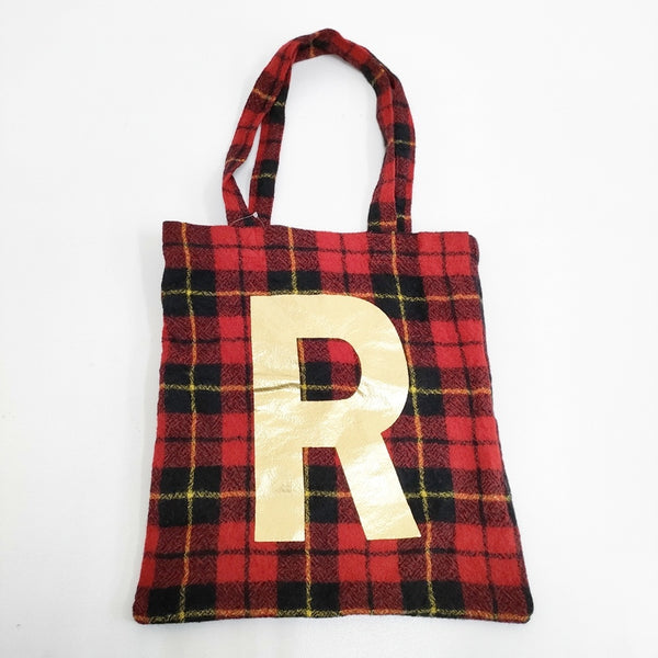 R&D.M.Co- ウールタータンチェック トートバッグ レッド ブラック レディース オールドマンズテーラー【中古】5-1117T◎
