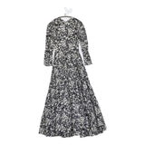 MARIHA フラワー 花柄 インド製 ドレス ワンピース ネイビー ホワイト レディース マリハ【中古】5-0710M♪