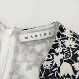 MARIHA フラワー 花柄 インド製 ドレス ワンピース ネイビー ホワイト レディース マリハ【中古】5-0710M♪