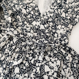 MARIHA フラワー 花柄 インド製 ドレス ワンピース ネイビー ホワイト レディース マリハ【中古】5-0710M♪