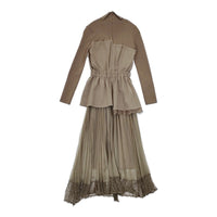 FRAY I.D FWNO0185068 レース チュール タートルネック ドッキングワンピース シルクカシミヤ混 ワンピース ベージュ レディース フレイアイディー【中古】5-0904T△