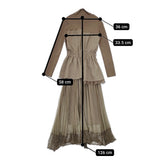 FRAY I.D FWNO0185068 レース チュール タートルネック ドッキングワンピース シルクカシミヤ混 ワンピース ベージュ レディース フレイアイディー【中古】5-0904T△