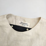 nesessaire リネン レース 14-1-3004 プリーツ ブラウス シャツ ベージュ ブラック レディース ネセセア【中古】5-0822M△