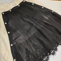 nesessaire リネン レース 14-1-3004 プリーツ ブラウス シャツ ベージュ ブラック レディース ネセセア【中古】5-0822M△