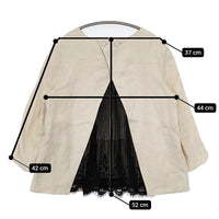 nesessaire リネン レース 14-1-3004 プリーツ ブラウス シャツ ベージュ ブラック レディース ネセセア【中古】5-0822M△