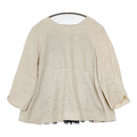nesessaire リネン レース 14-1-3004 プリーツ ブラウス シャツ ベージュ ブラック レディース ネセセア【中古】5-0822M△
