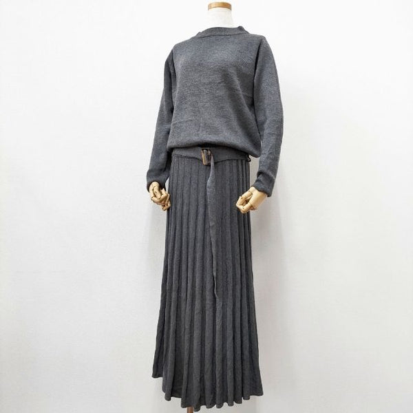 patterntorso ベルト付き プリーツスカート ワンピース グレー レディース パターントルソ【中古】5-0927T∞