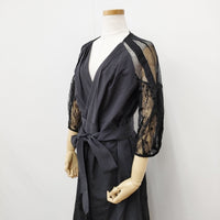 stair カシュクール 袖レース サイズ2 ワンピース ブラック レディース ステア【中古】5-0922G◎