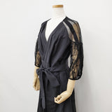 stair カシュクール 袖レース サイズ2 ワンピース ブラック レディース ステア【中古】5-0922G◎