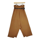 AMERI SHORT LEG KNIT PANTS ベルト付き ニット サルエルパンツ ブラウン レディース アメリ【中古】5-1009T∞