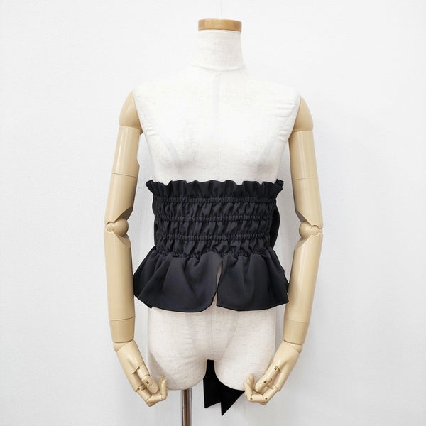 SOCIAL WEAR ソーシャルウェア コルセット Mサイズ シャーリング リボン その他ファッション雑貨 ブラック レディース【中古】5-0922G◎