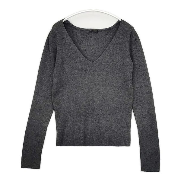 VERMEIL par iena 肩パッド Vネック ニットソー セーター ニット チャコールグレー レディース ヴェルメイユパーイエナ【中古】5-1009T∞
