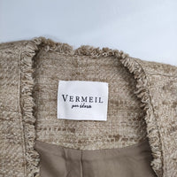 VERMEIL par iena 18020938104010 シルク ノーカラー サイズ36 日本製 コート ベージュ レディース ヴェルメイユパーイエナ【中古】5-0904T△