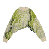 AMERI UND RUST ART KNIT TOP セーター ニット グリーン ベージュ レディース アメリ【中古】5-1009T∞