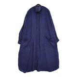 antiqua YA-00352 長袖 シャツワンピース ワイド レーヨン ワンピース ネイビー レディース アンティカ【中古】5-1021M△