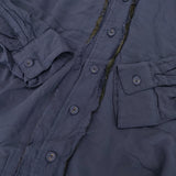 antiqua YA-00352 長袖 シャツワンピース ワイド レーヨン ワンピース ネイビー レディース アンティカ【中古】5-1021M△